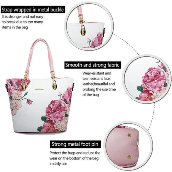 6 Pcs Designer Purses and Handbags for Women Satchel Shoulder Bag Tote Handle - Picture 5 of 6